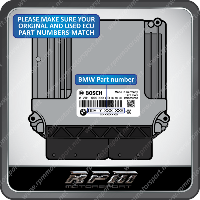 BMW Used DDE (ECU) Data Transfer / Cloning Service Years 2009 to 2018